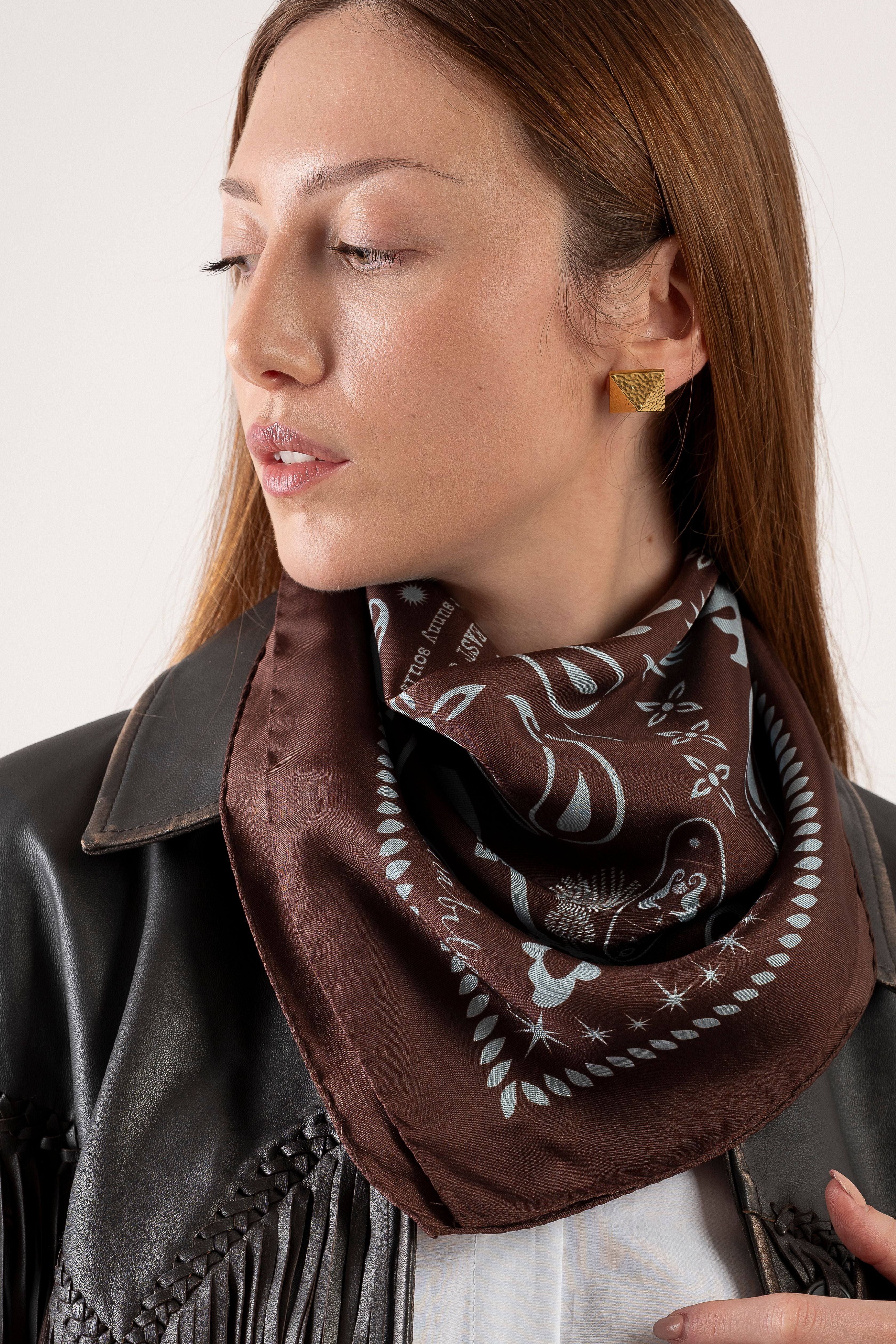 Foulard "Forte e Gentile" - Ciocciolato