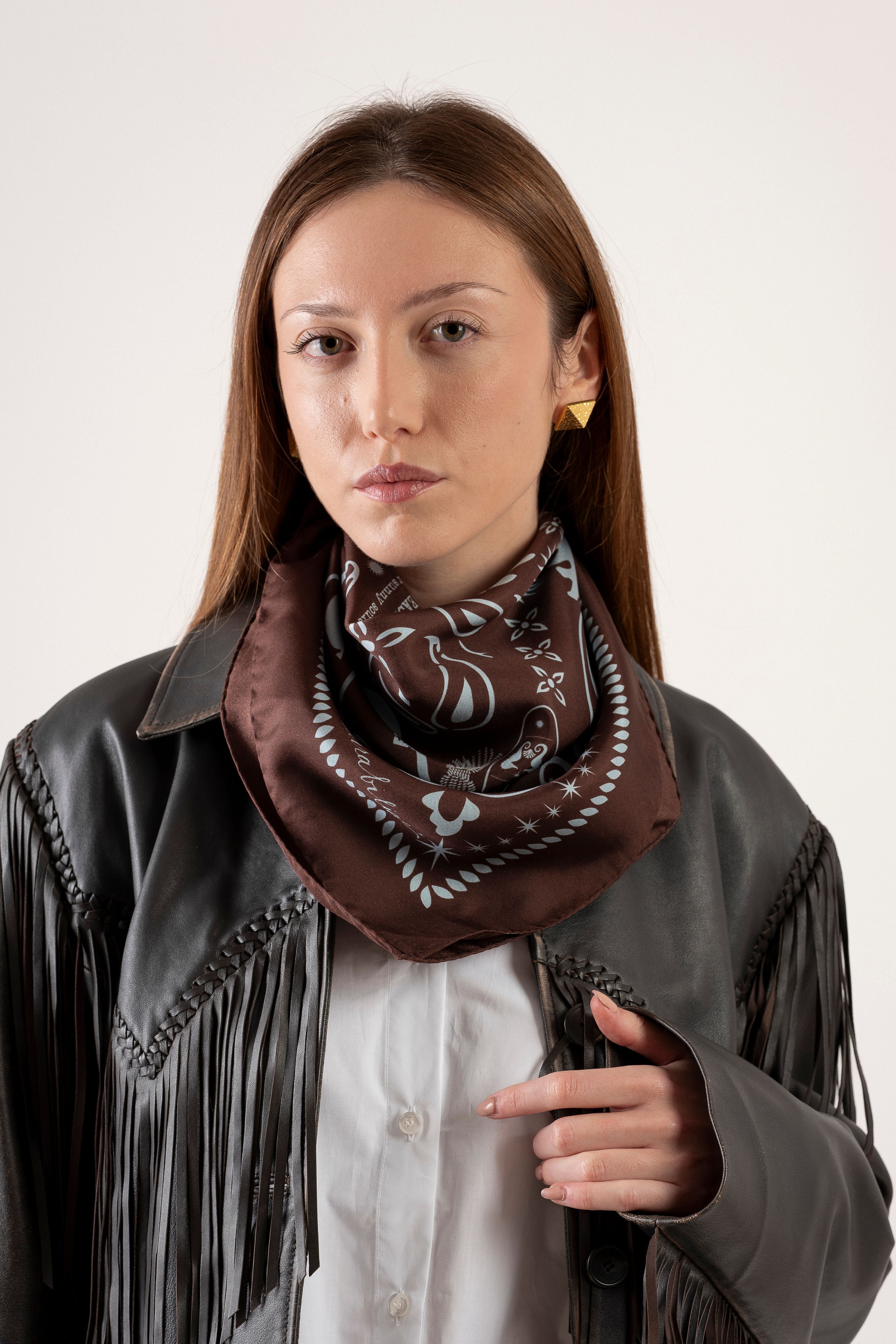 Foulard "Forte e Gentile" - Ciocciolato