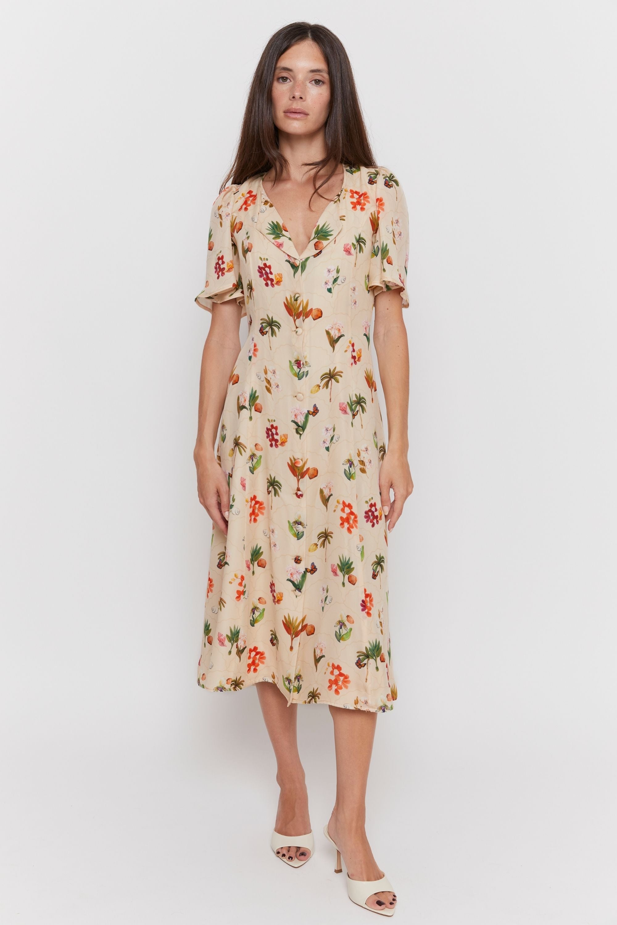 Vestaje Midi Dress - Light Botanica