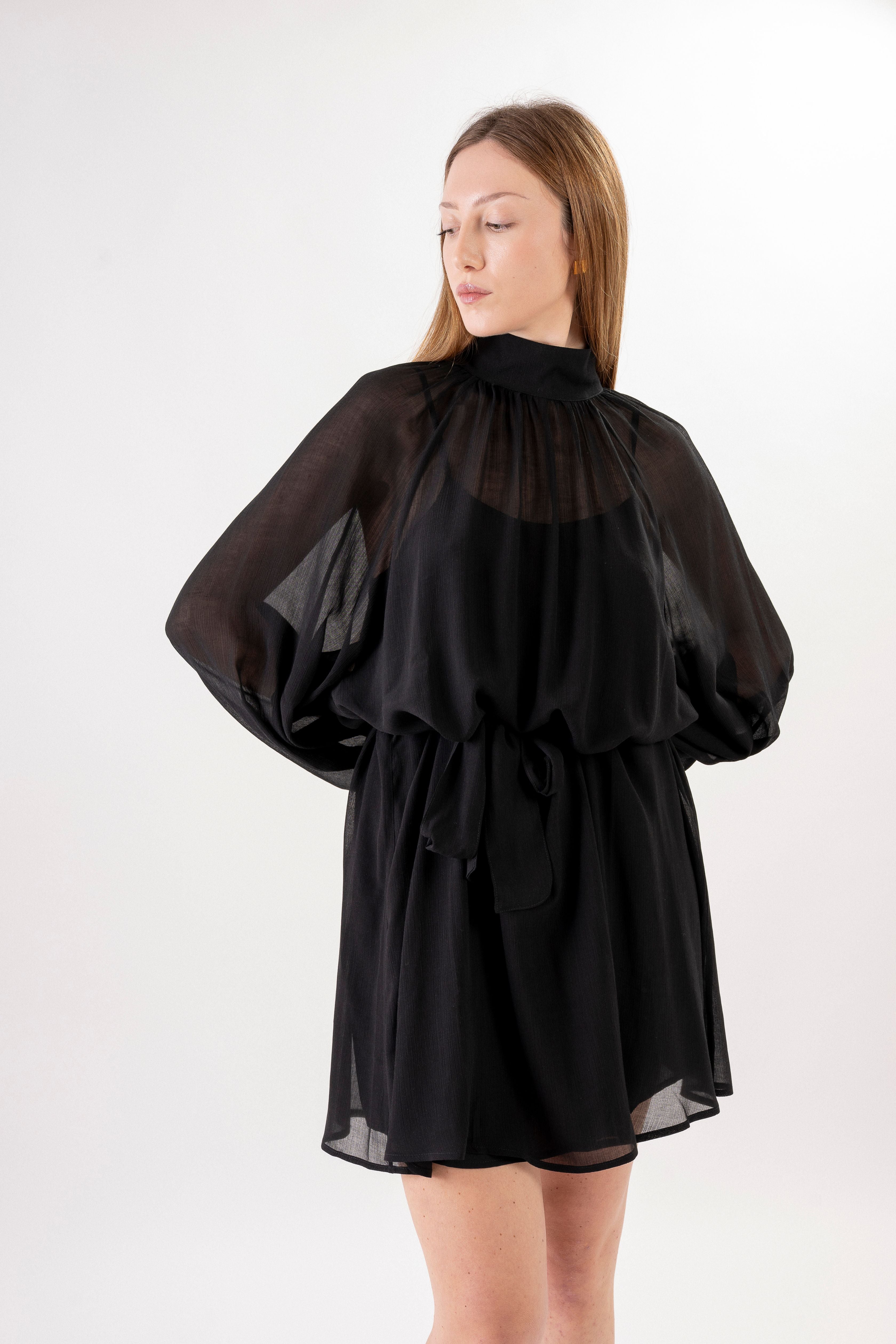 Aura Short Dress - Black