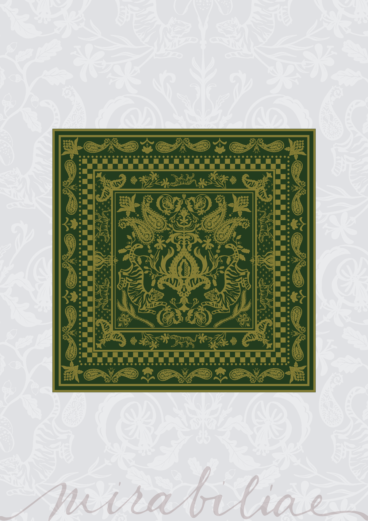 TIGER LILY SILK FOULARD - GREEN