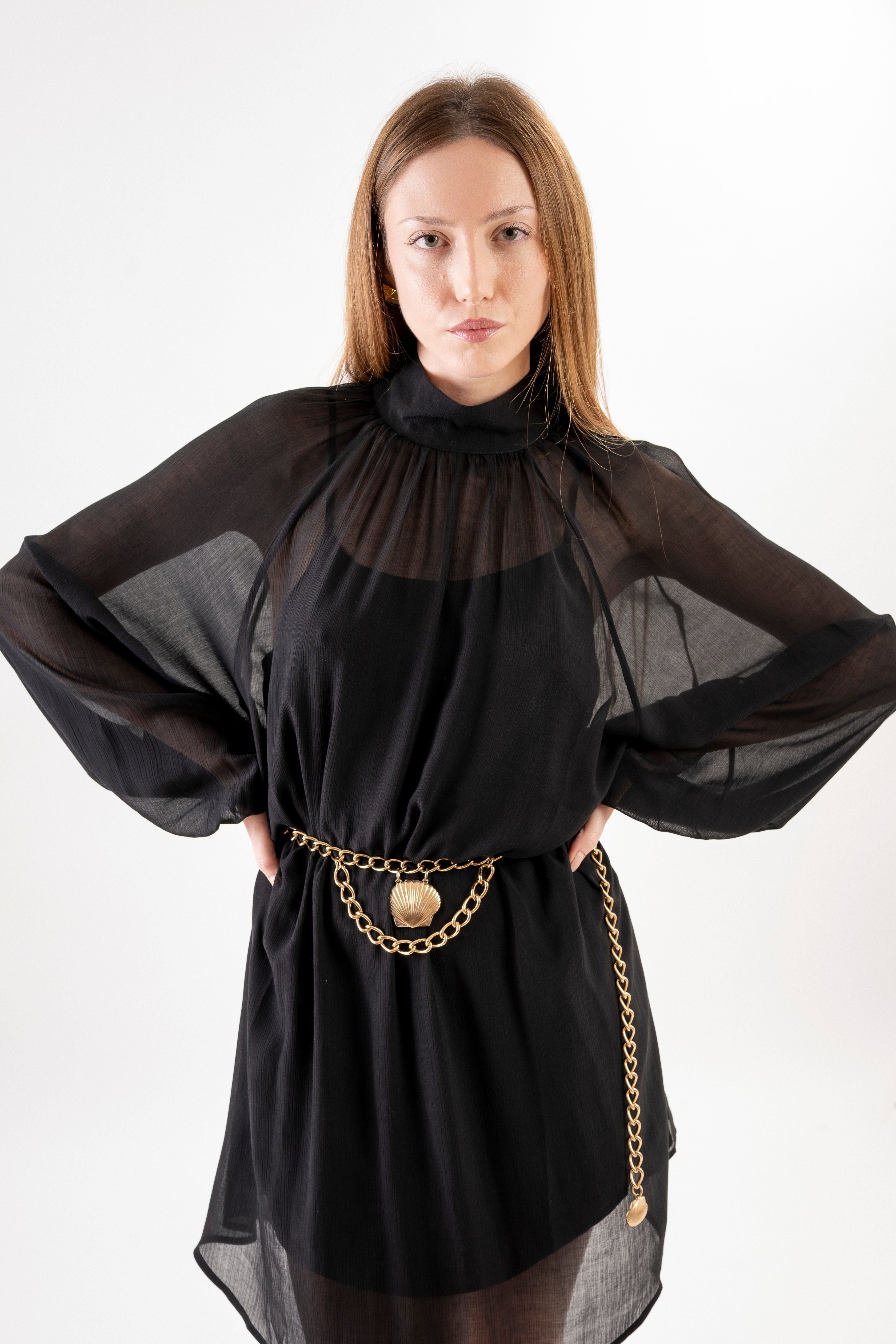 Aura Short Dress - Black