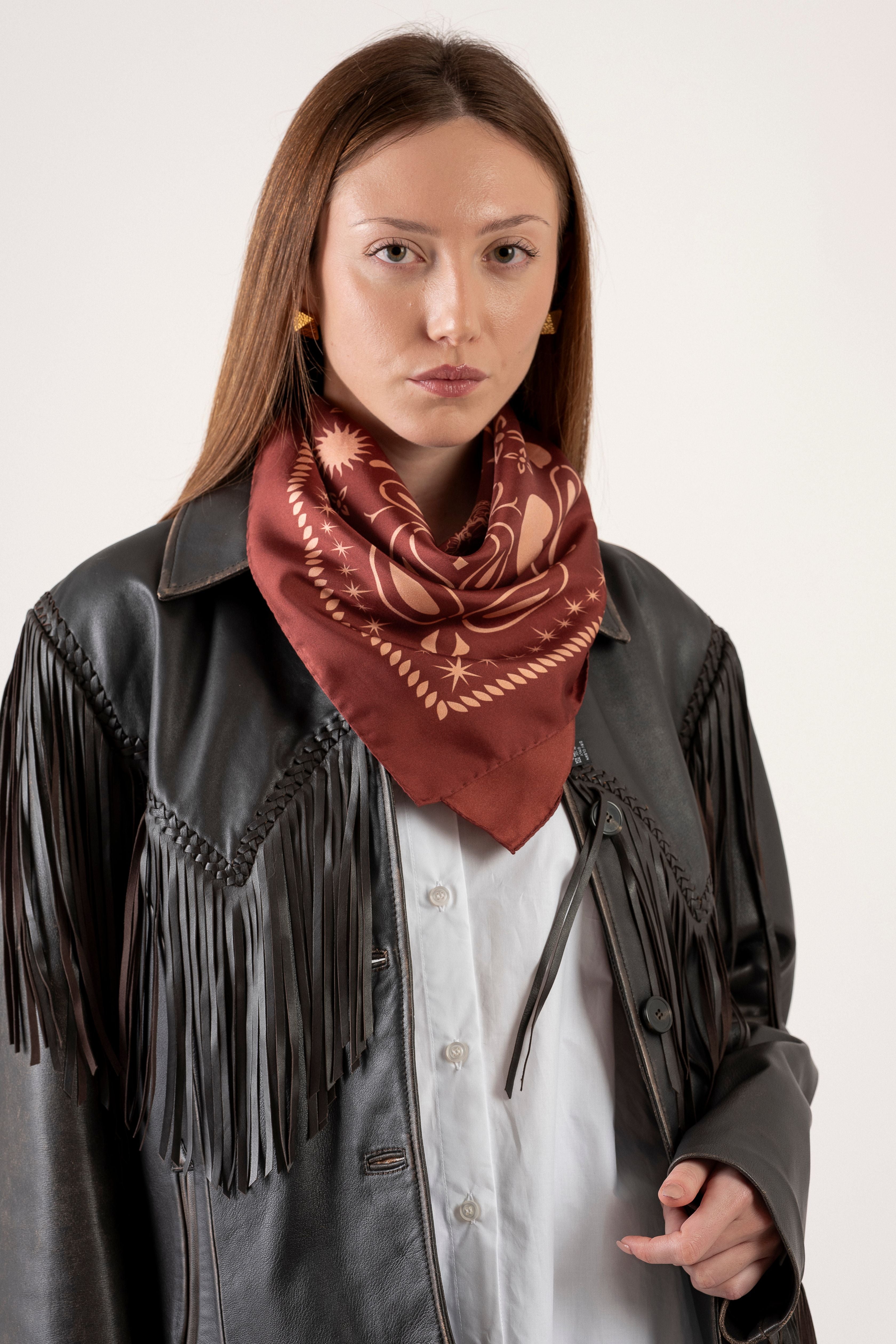 Foulard "Forte e Gentile" - Bordeuax