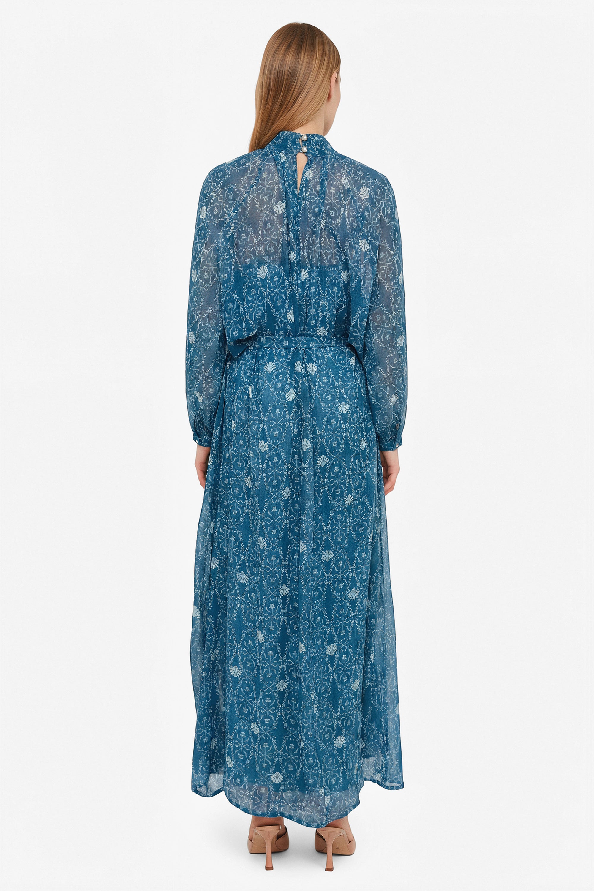 Aura Long Dress - SeaFlower Aqua