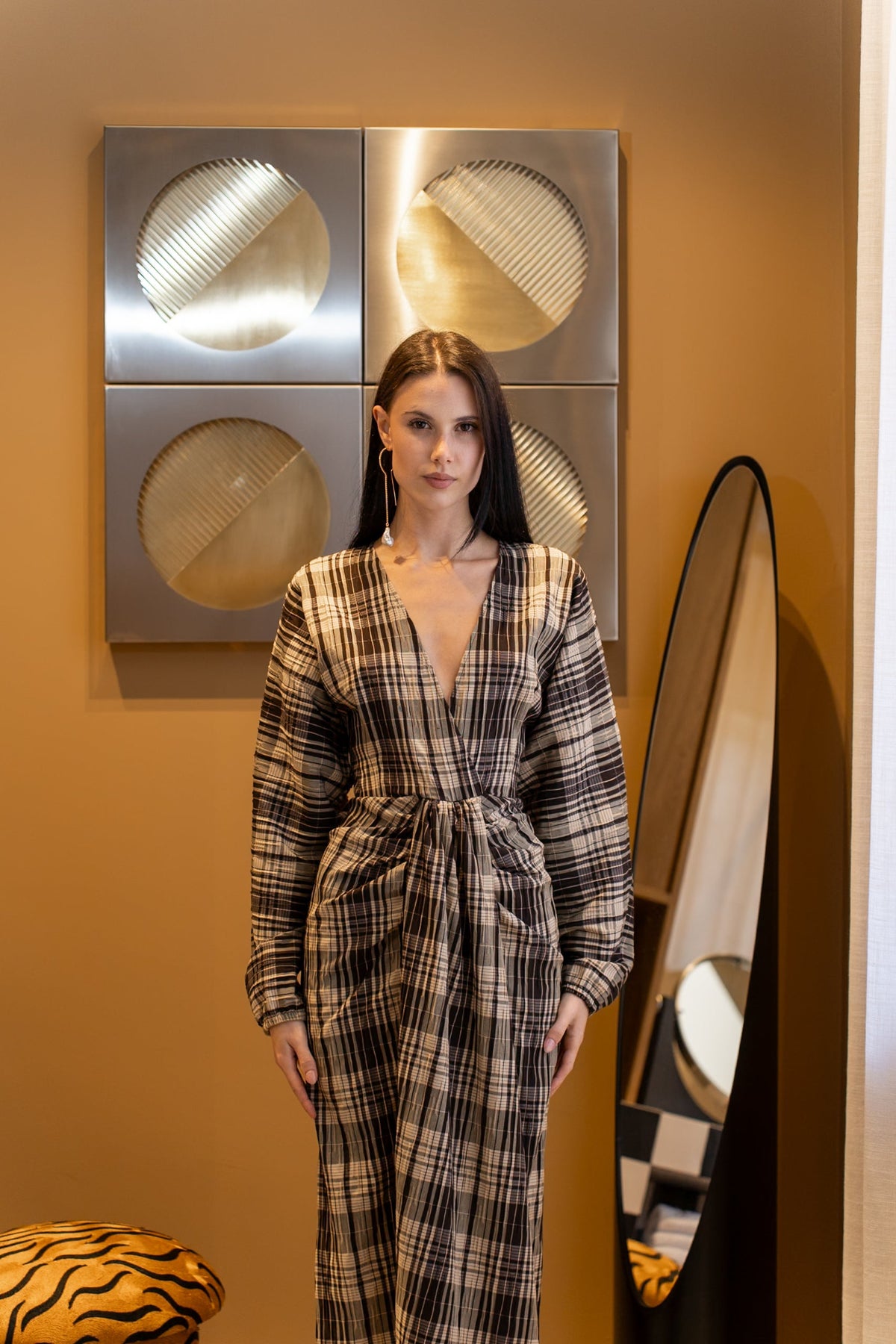 EUNICE DRESS - CHOCOLATE CHECK