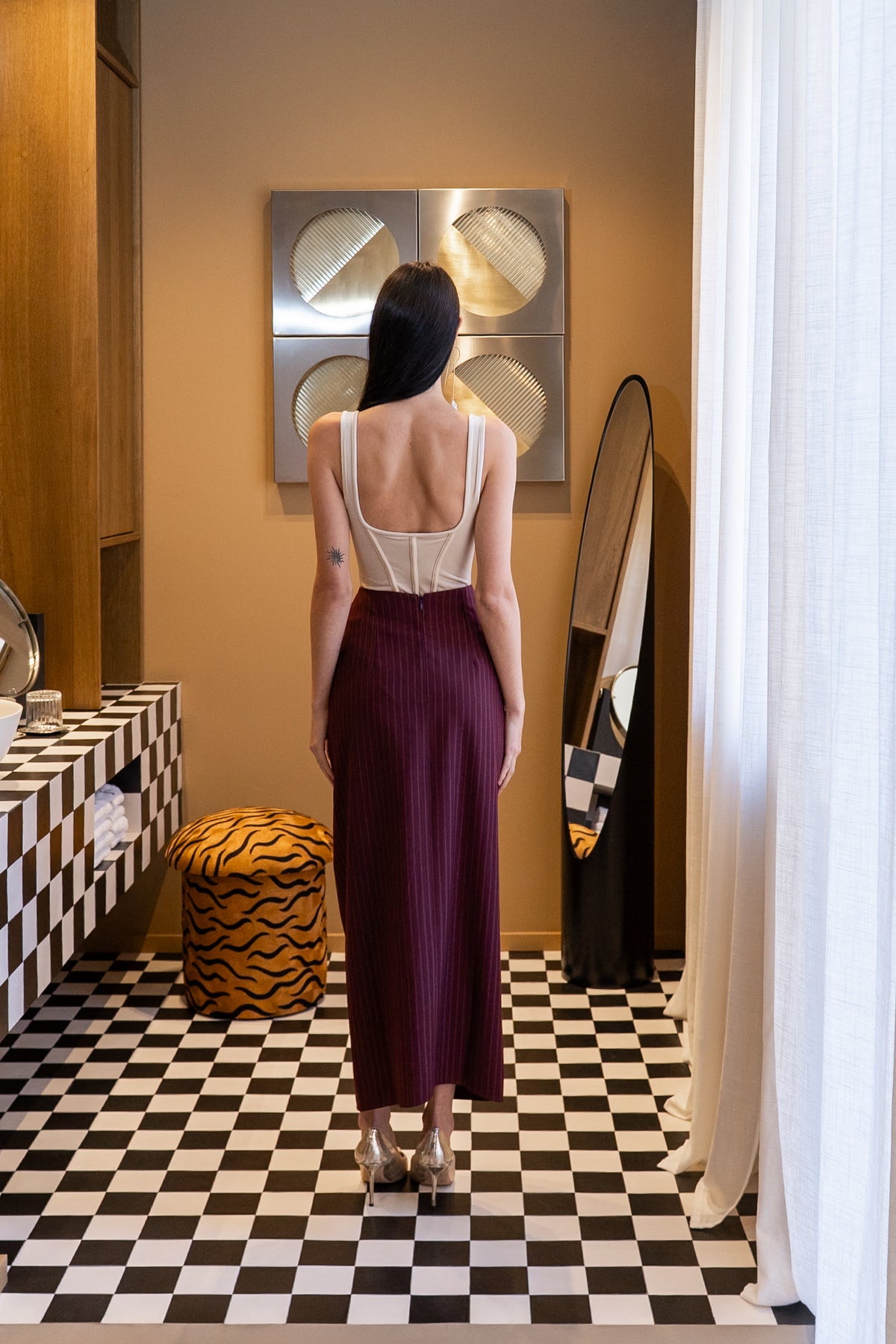 EUNICE SKIRT - BURGUNDY ROYALE