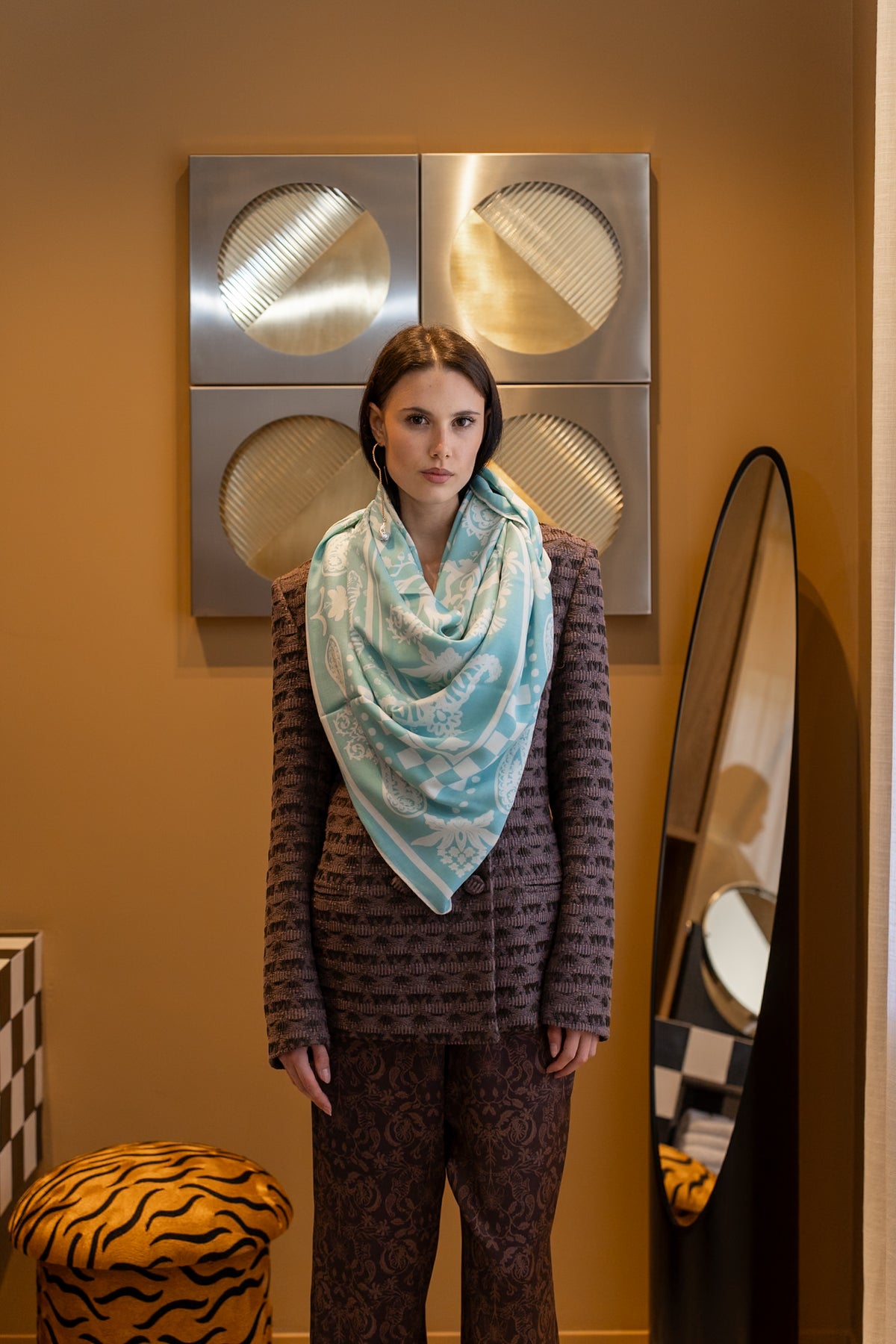 TIGER LILY SCARF - LIGHT BLUE