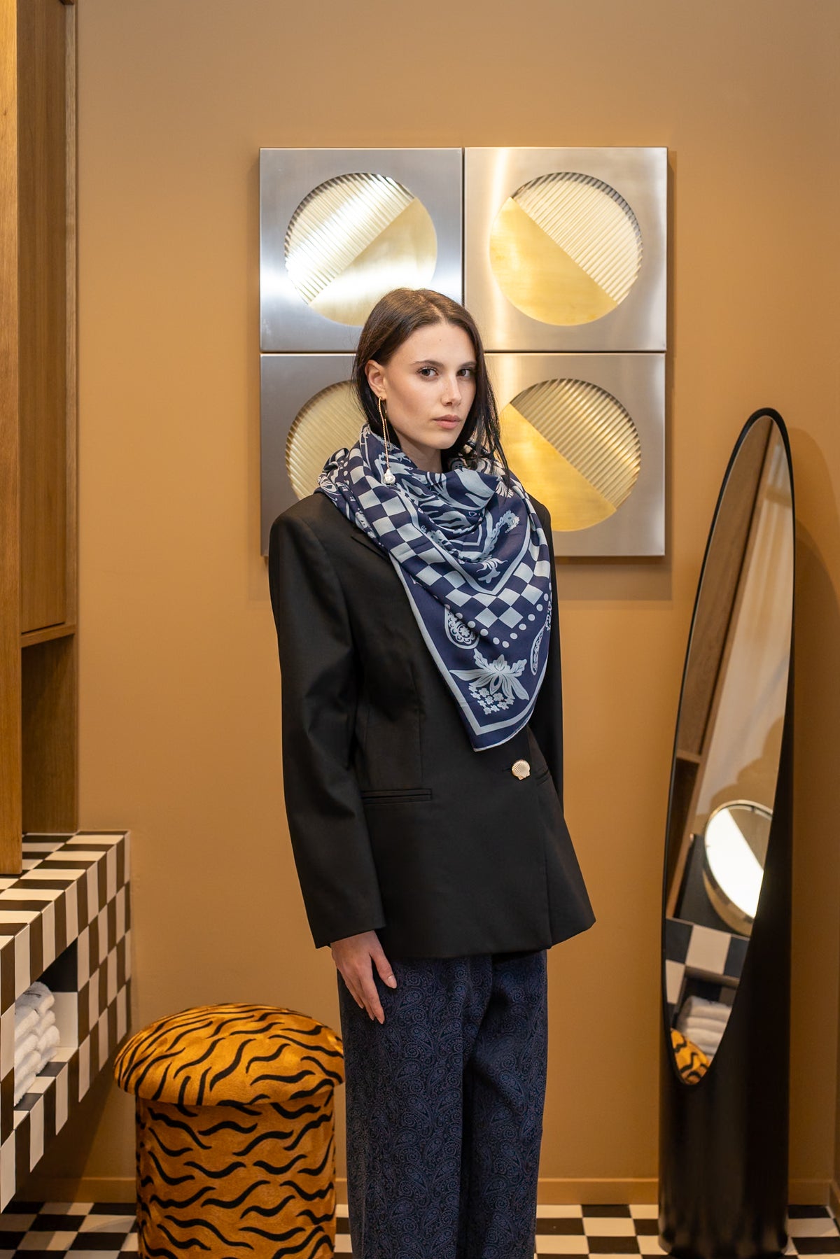 TIGER LILY SCARF - BLUE