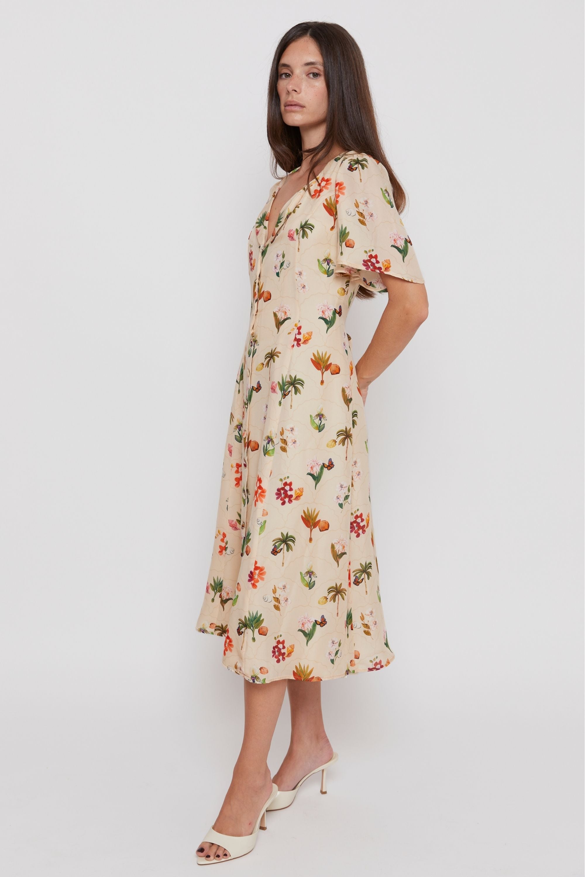 Vestaje Midi Dress - Light Botanica