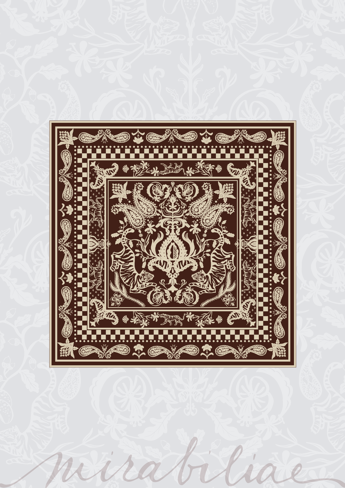 TIGER LILY SILK FOULARD - RUST