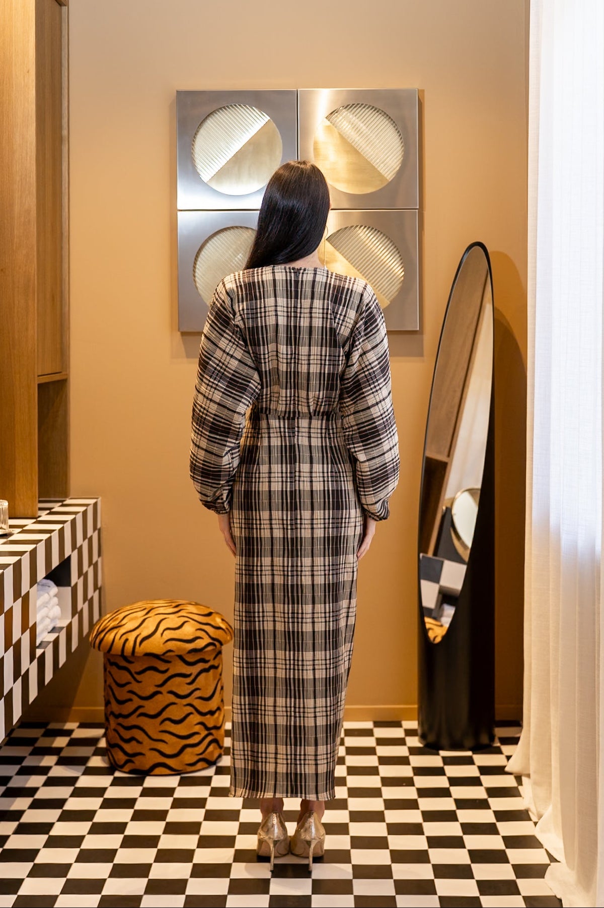 EUNICE DRESS - CHOCOLATE CHECK