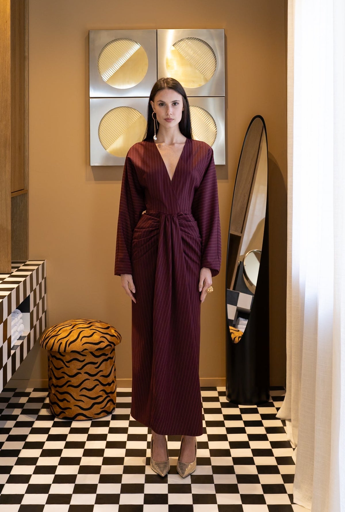 EUNICE DRESS - BURGUNDY ROYALE
