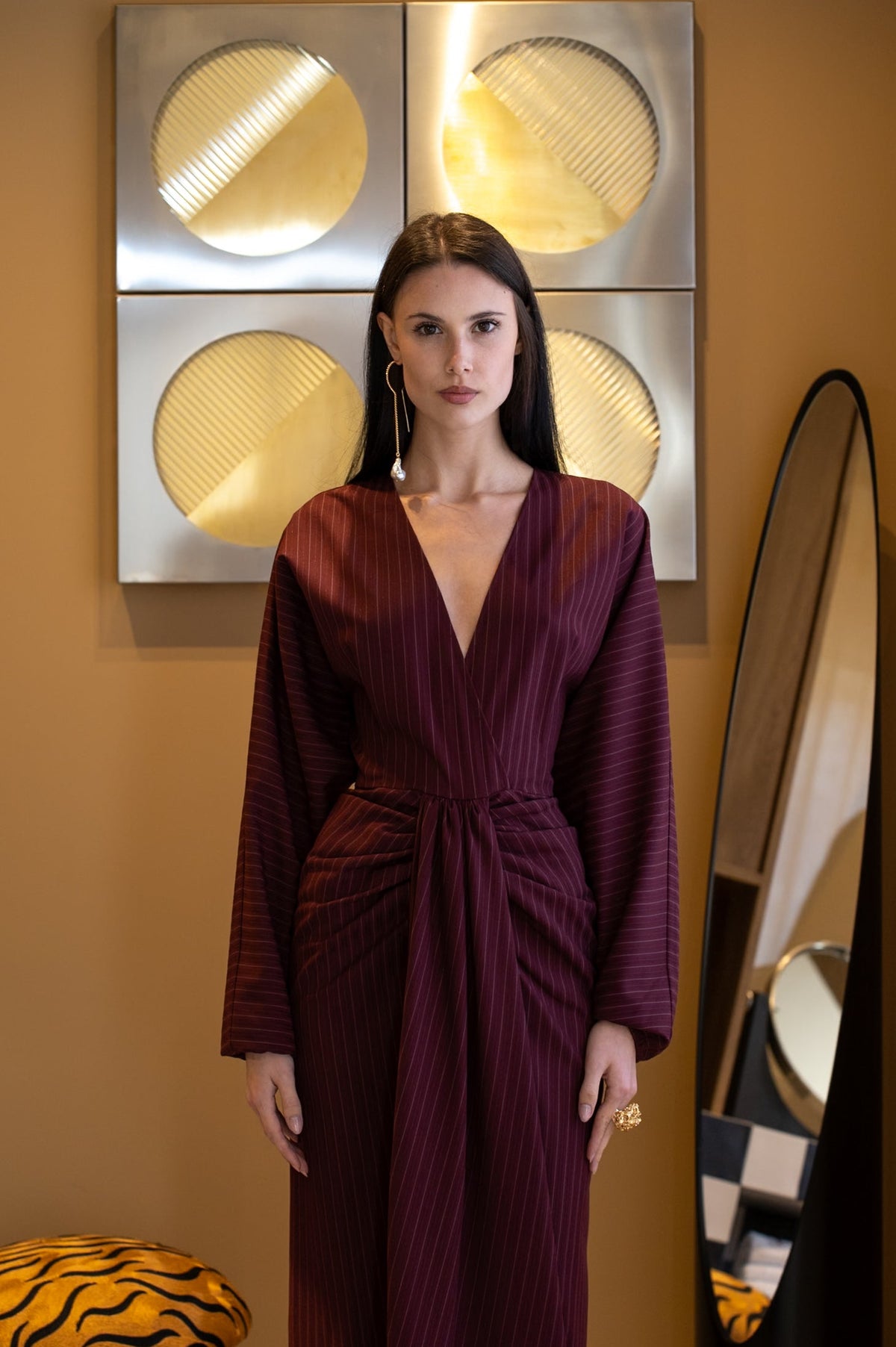 EUNICE DRESS - BURGUNDY ROYALE