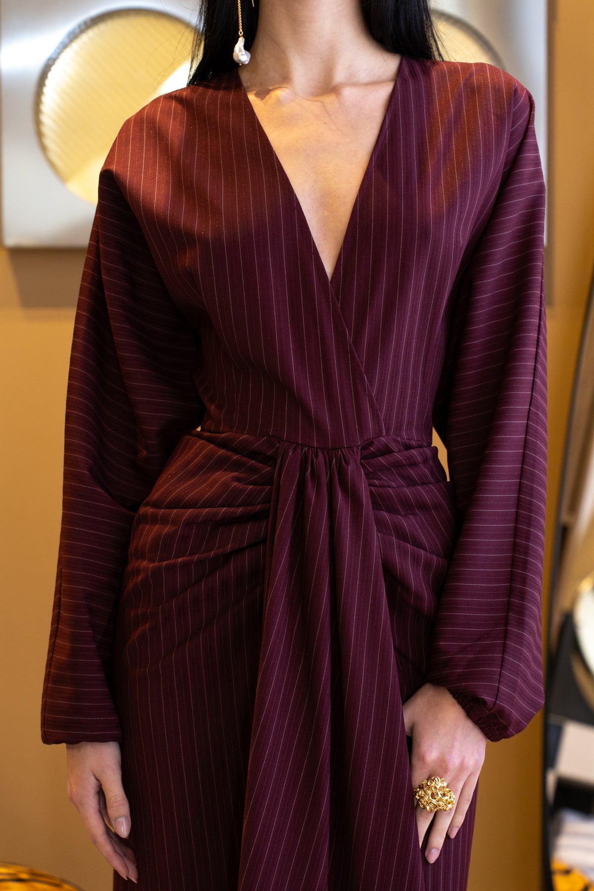 EUNICE DRESS - BURGUNDY ROYALE