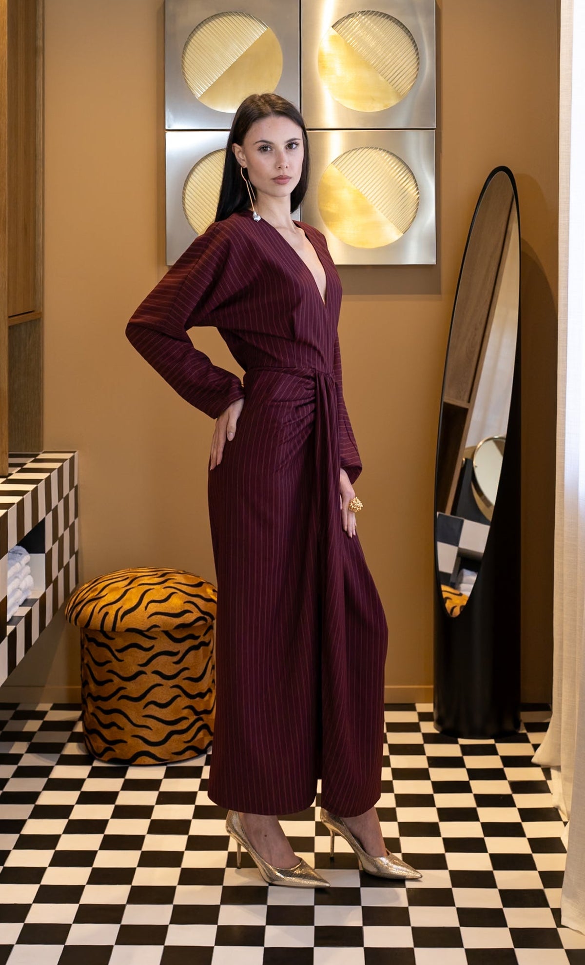 EUNICE DRESS - BURGUNDY ROYALE