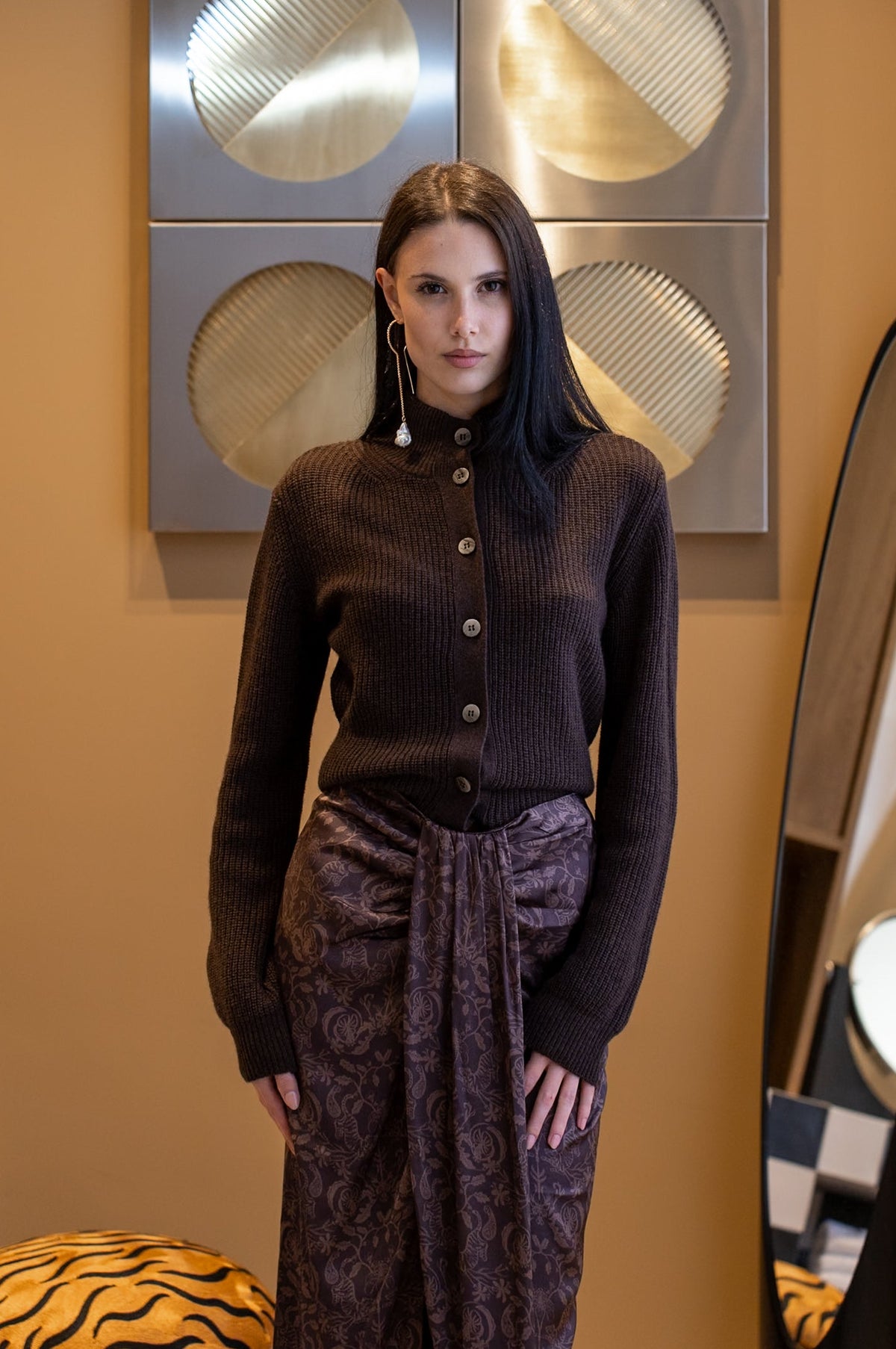 MIRAE CARDIGAN - CHOCOLATE