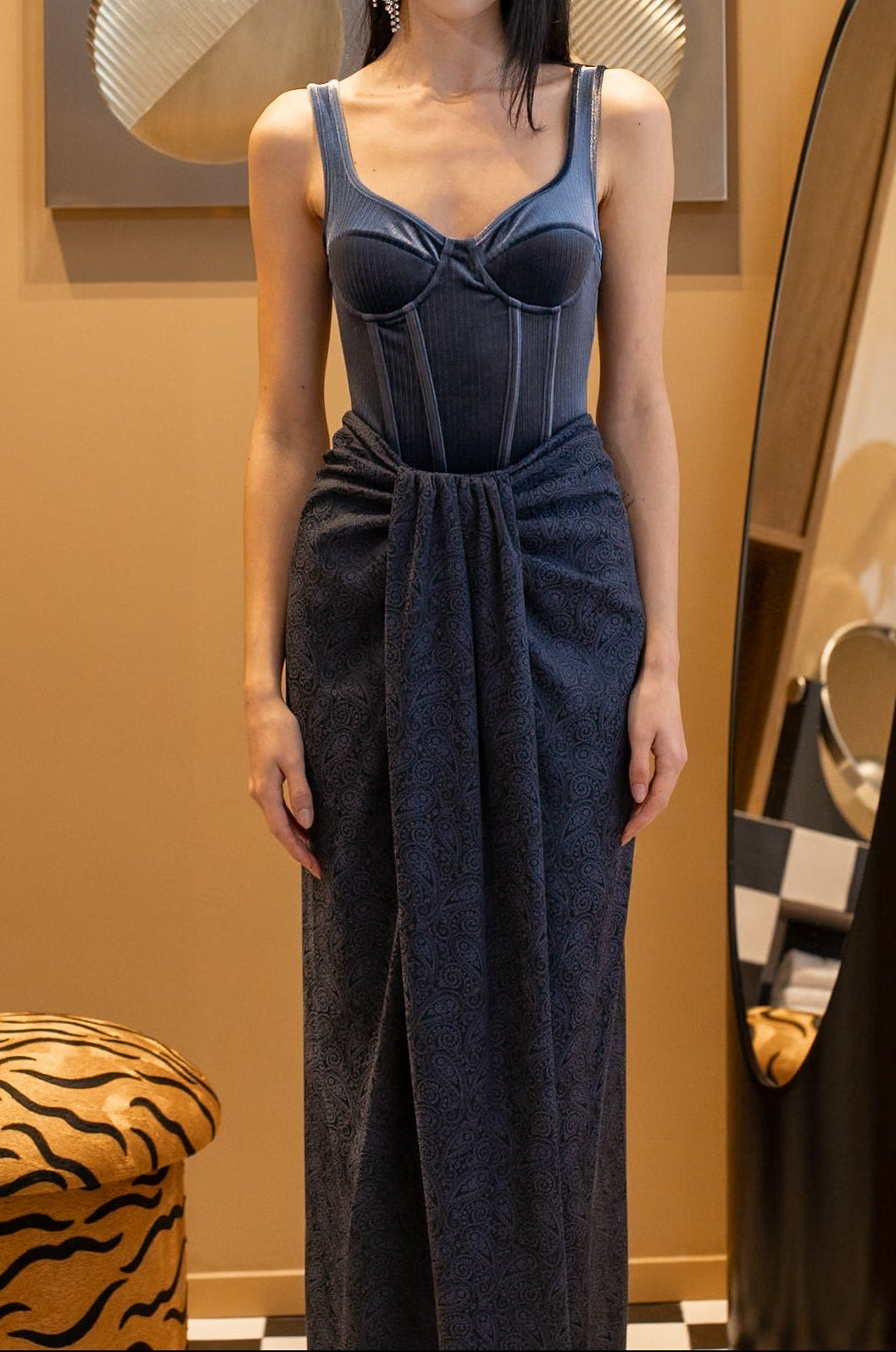 EUNICE SKIRT - BLUE PAISLEY