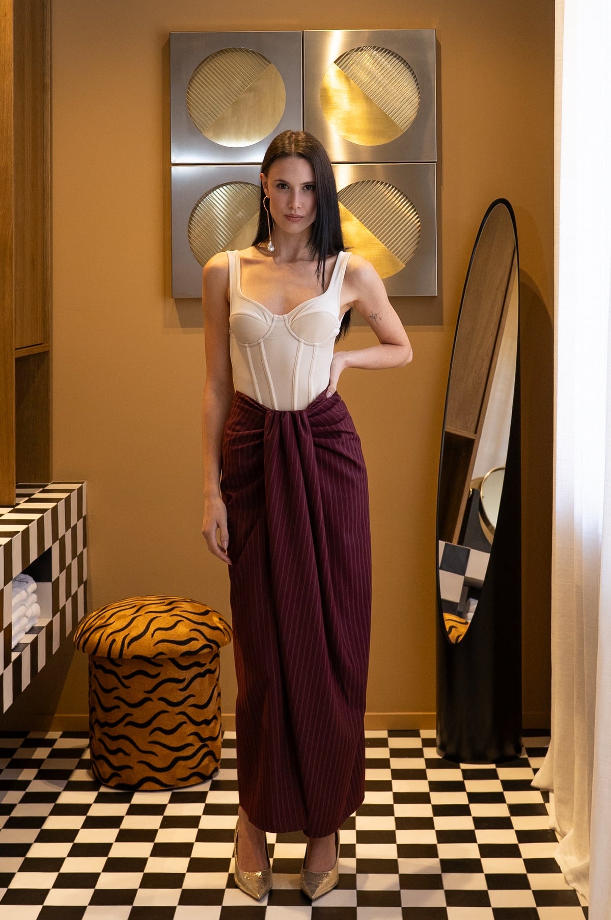 EUNICE SKIRT - BURGUNDY ROYALE