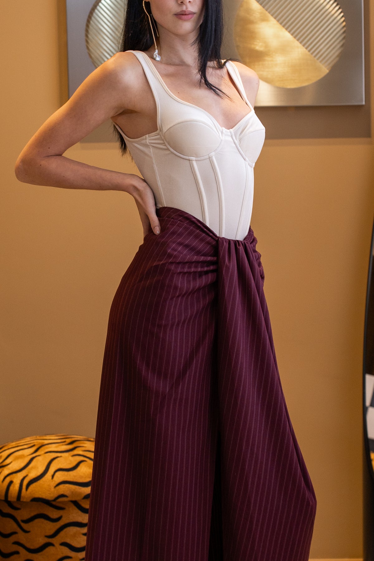 EUNICE SKIRT - BURGUNDY ROYALE