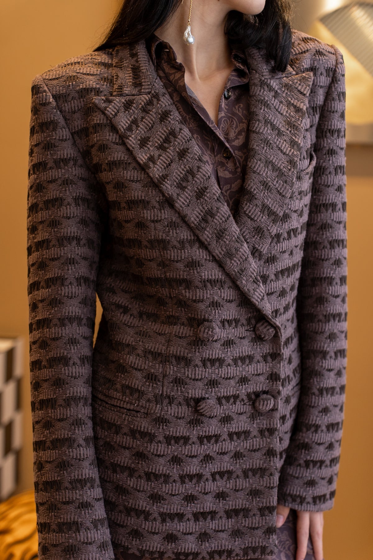 MIRAE BLAZER - CHOCOLATE