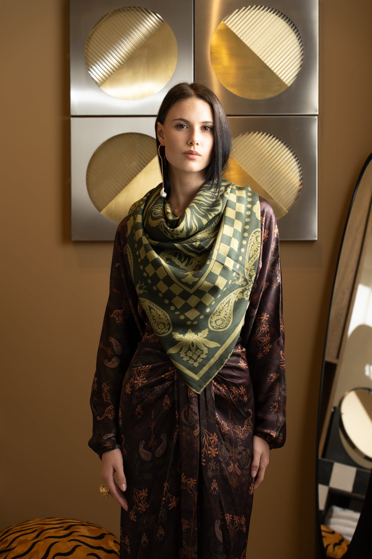 TIGER LILY SCARF - GREEN