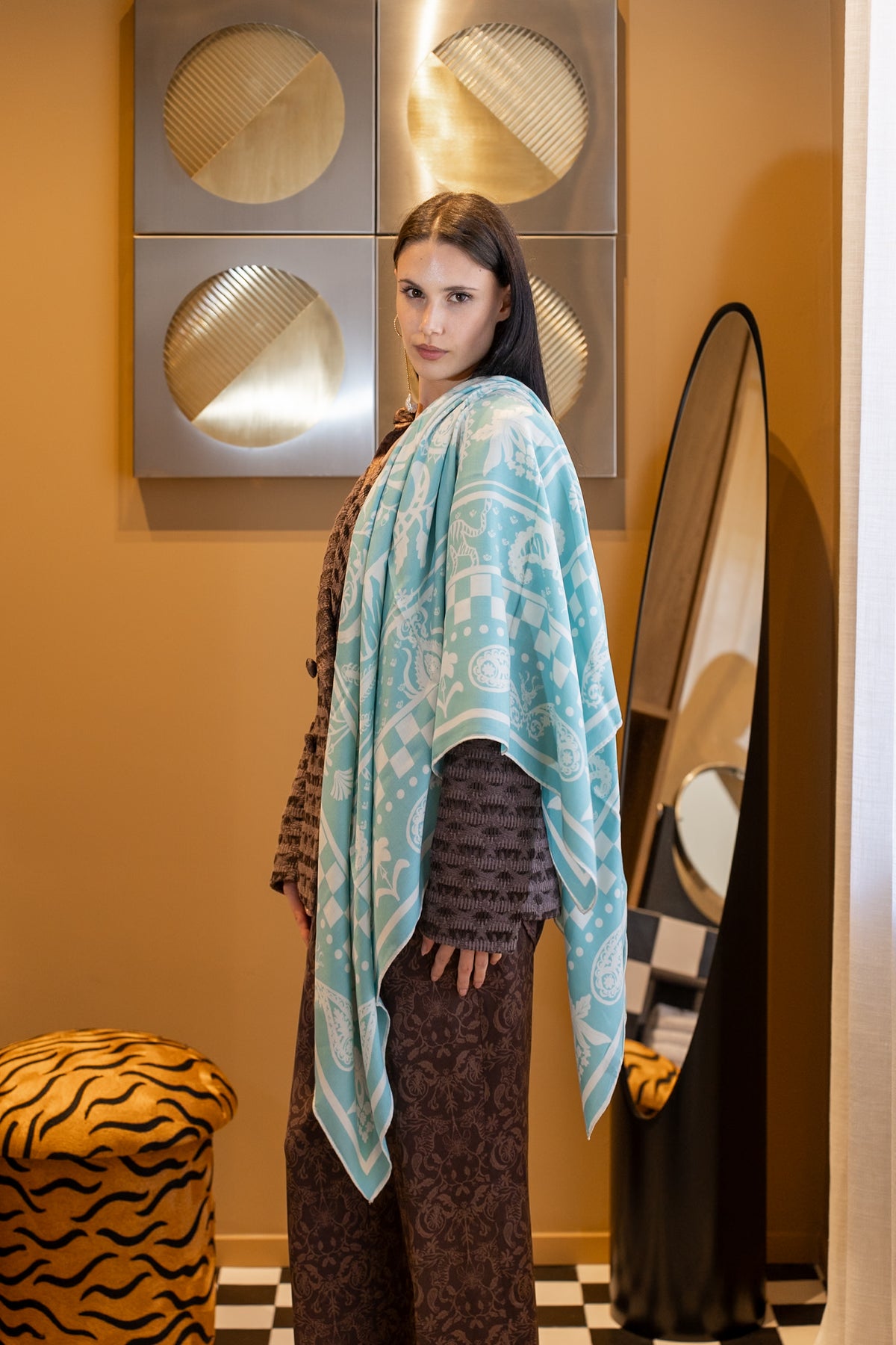 TIGER LILY SCARF - LIGHT BLUE