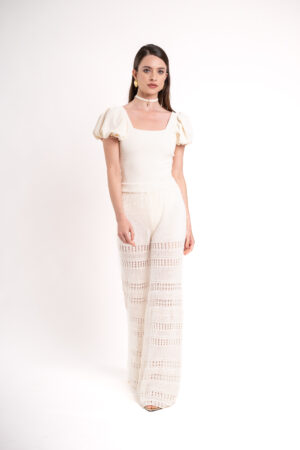 Soft Knitted Pants - Cream - immagine 2