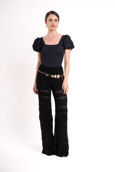 Soft Knitted Pants - Black