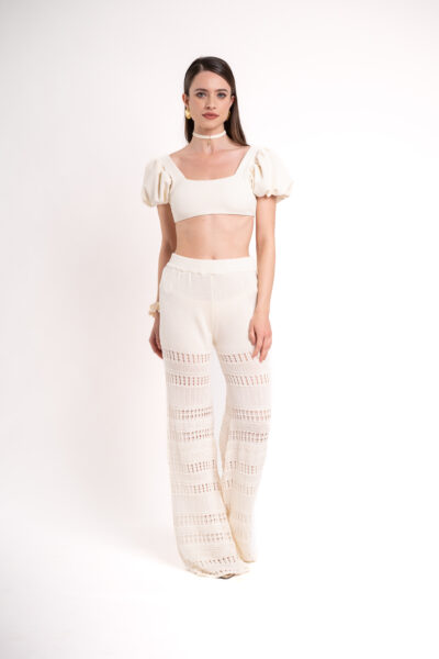 Soft Knitted Pants - Cream