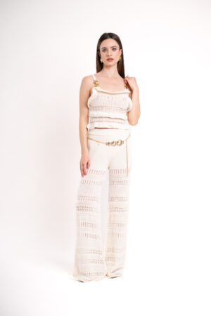 Soft Knitted Pants - Cream - immagine 3