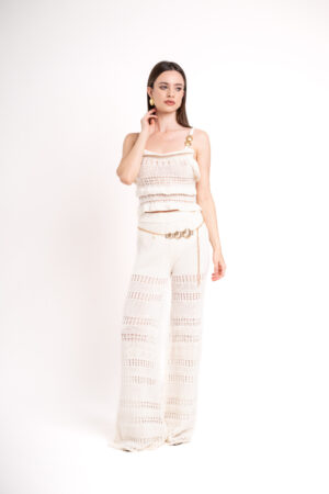 Soft Knitted Pants - Cream - immagine 4